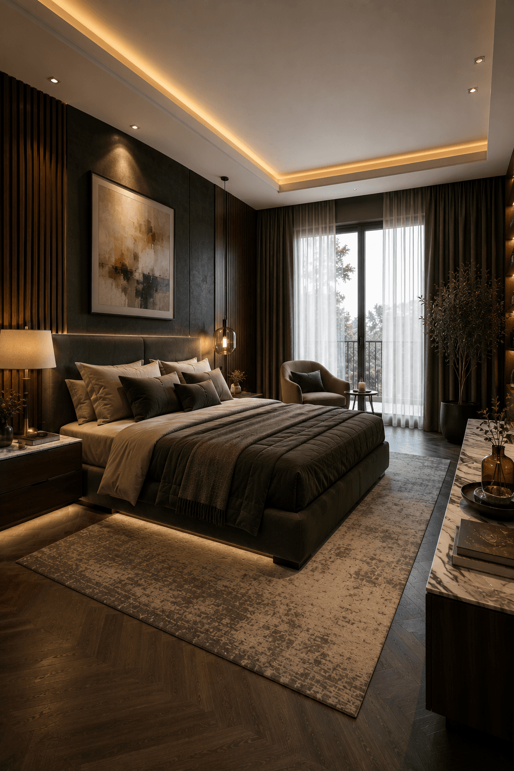 A Moody Green Velvet Bedroom That Feels Five-Star
